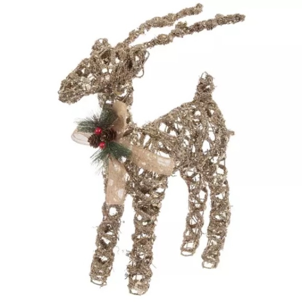 NEW~Champagne Glitter Reindeer
